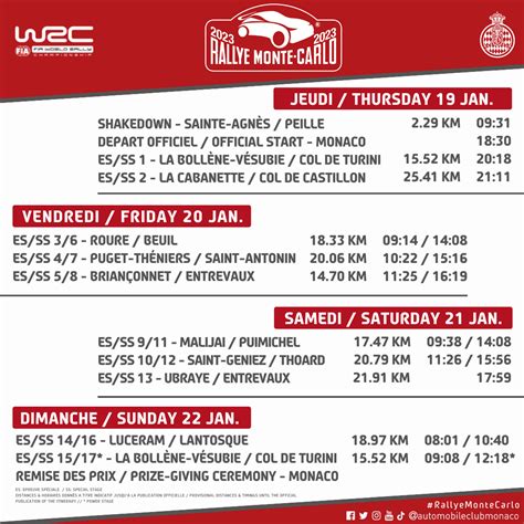 wrc monte carlo schedule